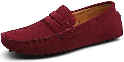 PPXID Men's Suede Leather Slip On Loafers Casual Shoes