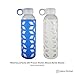 Pratico Kitchen 18 oz Leak-Proof Glass Bottles, Juice Containers and Smoothie Bottles, Multicolor Loop Caps, 2 Pack
