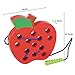 Lewo Wooden Lacing Big Apple Toy Threading Montessori Learning Early Development Baby Toy Puzzles Travel Game Educational Toys for Toddlers Kids (Apple)