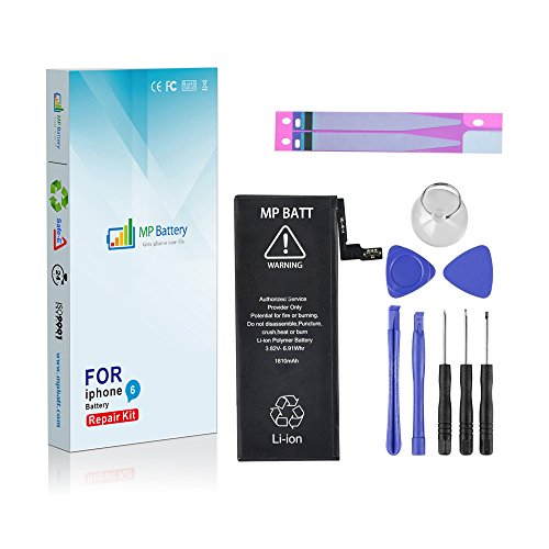 MPBATT Battery for iPhone 6 (3.82V 1810mAh) Brand New 0 Cycle-With Complete Repair Tools Kit [24-Month Warranty] (ip6G)