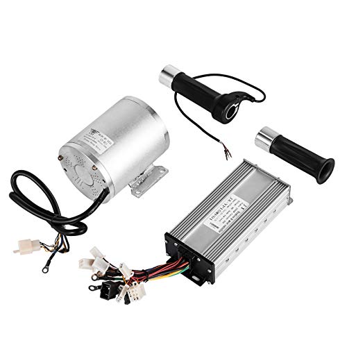 Mophorn 1800W Electric Brushless DC Motor Kit 48V High Speed Brushless Motor with 32A Speed Controller and Throttle Grip Kit for Go Karts E-bike Electric Throttle Motorcycle Scooter and More (1800W)