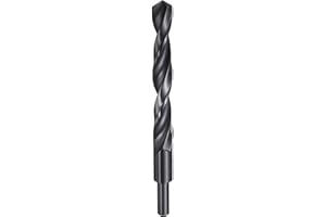 HARFINGTON 16mm Drill Bit 13mm Reduced Shank Round 4241 High Speed Steel Nitriding Black 118° Standard Point for Plastic Wood
