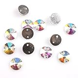 AB Faceted Sew-on Flatback Resin Rhinestone Embellishments Buttons, Applique 8mm 240