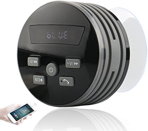 Shower Speaker, Expower IPX7 Bluetooth Speakers Shower Radio with FM, Waterproof Shower Speaker with Suction Cup, 5W Driver, Buit-in Mic, Hands-Free Speakerphone (Grey)