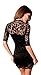 Holly O Women's Sexy Black Lace V-neck Mini Dress Half Sleeves