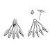 SUNSCSC Elegant Arrow Hand Lotus Dangle Ear Stud Earrings (Style 527)