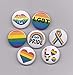 Set of 7 LGBT Gay Pride Pin Back Buttons 1-1/2