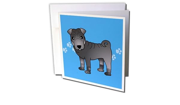 Amazon Com 3drose Cute Chinese Shar Pei Blue Coat Blue Paw