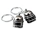 2 Pcs Metal Playerunknown's Battlegrounds Game Pan and Level 3 Helmet Keychain Charm Gifts Set for Teammate Best Friend