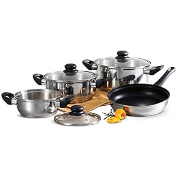 Tramontina Primaware 80117/585DS Stainless Steel Induction-Ready Tri-Ply Base 7-Piece Cookware Set