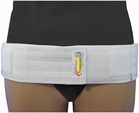 Maxar Sacroiliac Joint Lower Back Pelvis Pain Relief Compression Support Belt, Small White