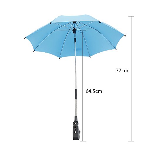 YESIDO Baby-Pram-Stroller Parasol Whealchair Pushchair Sun Shade Parasol Portable Parasol Sun Umbrella Rain Proof and UV Manual Umbrella Bicycle Umbrella