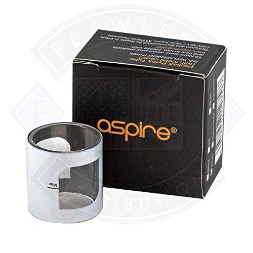 Aspire Pockex Pyrex Tube (with Metal Cover) 2ml Replacement Pyrex Atomizer clearomizer Tube for Pockex Pocket-X Vape Vaporizer ecig (White)