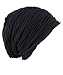 NYFASHION101 Slouch Wrinkled Beanie Cap Slouchy Skull Hat, Black
