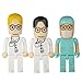 3 Pieces 8GB Doctor Surgeon Shape Cartoon USB Flash Drive Data Storage Memory Stick (Green White)
