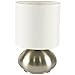 Light Accents Touch Table Lamp - Lamps for Bedrooms Bedside Set with Fabric Shades and 3-Stage Touch Dimmer Switch Brushed Nickel Finish