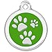 CNATTAGS Stainless Steel Enamel Pet ID Tags Designers Round Paws
