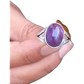 Amethyst Stone Ring 925 Sterling Silver Statement Ring For Women Handmade Rings Gemstone Christmas Promise Ring Gift For Her Natural Stone Rings Anniversary Birthday Wedding Gift