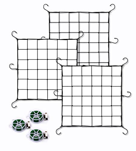 3 Ranknetze Für Grow-Zelte – Elastisch, 5,1x1,2 M, Mit Stahlhaken – Ideal Für Tomaten, Gurken, Blumen
