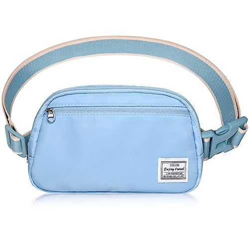 DMLuna Small Crossbody Bags for Women Trendy, Lightweight Fanny Pack for Women & Men, Mini Belt Bag, Waist Bag with Adjustable Strap for Running Workout Traveling, Sky Blue