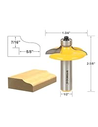yonico 12401 parte delantera y parte delantera para puerta de clóset (4 cajones Bit Router Bit Set con vástago 1 2 inch