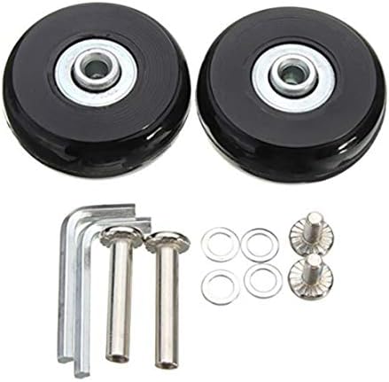 Dyda6 Luggage Suitcase Replacement Wheels Axles Repair Kit, 2 Pack Universal Spinner Casters 45x18mm with 2 Spanner & 2 Screw &4 Washers (Black)