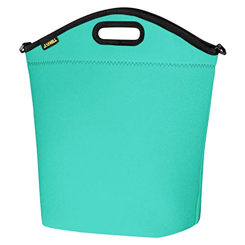 Large Neoprene Lunch Bag for Women Adults, 14" x 14" x 5.5" Insulated Big Lunch Tote Box Reusable Lunch bag for Work Office Outdoors Travel (Green) - Thumbnail 7