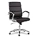 Alera Neratoli Series Mid-Back Swivel/Tilt Chair, Black Leather, Chrome Frame