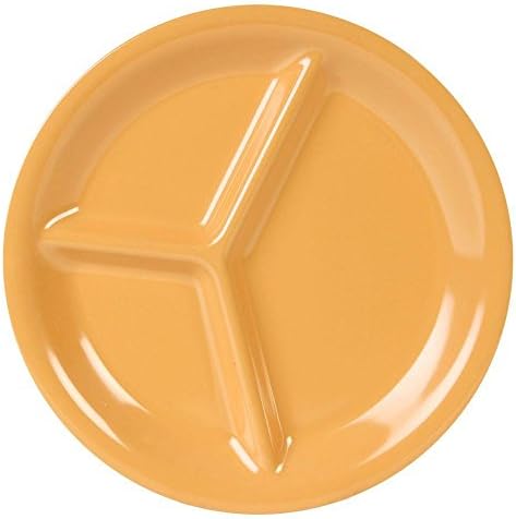Coleur 10-1/4 in. 3-Compartment Plate in Yellow (12-Piece)