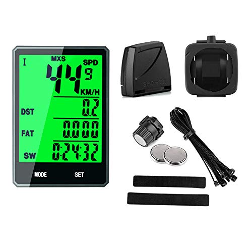 SY Cycling Computer,Multifunction Wireless with Extra Large LCD Backlight Display Bike Speedometer and Odometer with Automatic Wake-up Multifunction Fits All Bikes