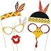 TINKSKY Thanksgiving Photo Booth Props Happy Thanksgiving Day Photo Prop Kit Decorations DIY Attached to Stick 34pcs