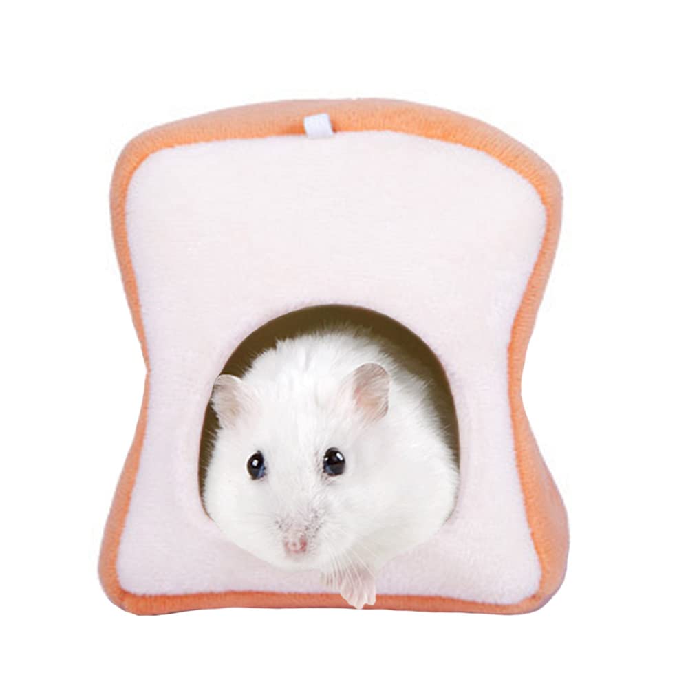 HanryDong Winter Warm Hamster Bed, Small Animals Cotton Mini Pet House, Machine Washable Cozy Hideout, Grey Green Cute Nest Cage for Rats Chinchilla Guinea Pig Hedgehog