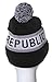 American Cities Unisex California Republic Bear Cuff Pom Pom Beanie Knit Hat Cap - Black White