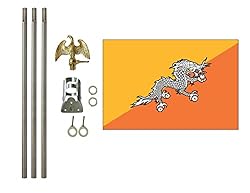Bhutan 3x5 ft Outdoor Flag and Flag Pole