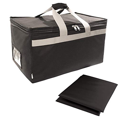 Insulated Food Delivery Bag Carrier with 2 Detachable dividers, 23"x15