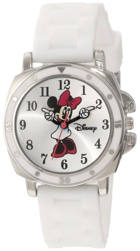 Disney Kids' MN1064 Minnie Mouse Watch with White Rubber Band