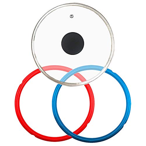 Silicone Sealing Ring 8 Quart Sweet and Savory Edition for IP DUO-80-2 Pack (8 Quart, Blue/Red)