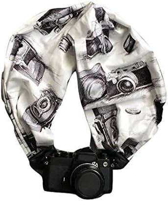 Women Man Print Camera Strap Wrap With Lens Pocket Neck Shoulder Scarf Belt