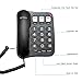 Ornin S016 Big Button Corded Telephone with Speaker, Hearing Aid Compatible for Seniors (Black)
