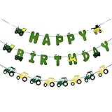Green Tractor Birthday Banner set with Tractor garland banner for Tractor Farm John Deere Themed Birthday Party Supplies Decorations