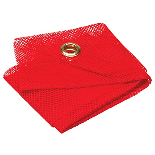 RoadPro 1818G Red 18" x 18" Mesh Warning Flag with Grommets