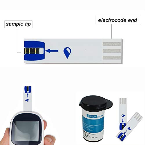 Denshine Diabetes Testing Kit Electronic Bloodless Glucose Meter Glucometer Digital Handheld Blood Glucose Monitor Diabetes Test Meter Monitor Kit with 50 Test Strips, 50 Lancets (#103)