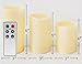 SWEETIME Outdoor Waterproof Flameless Candles with Timer Control - Pillar Weatherproof 3D Wick Battery Operated LED Flickering Candles with Amber Yellow Light (H 4