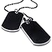 KONOV Army Style 2pcs Name Dog Tag Pendant Mens Necklace, Black Silver, 27 inch Black Chain
