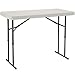Lifetime 80161 4' Commercial Adjustable Height Folding Table Tabletop with Bronze Frame, Almond