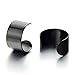 Pair Black Stainless Steel Ear Cuff Ear Clip Non-Piercing Clip On Earrings for Men and Women