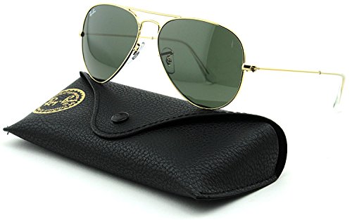 Ray-Ban RB3025 Aviator Large Metal Unisex Aviator Sunglasses (Gold Frame/ Grey Green Lens W3234, 55)
