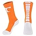 College Edition Men's Champ preformance Crew Sock, Orange/White, Large 10-13