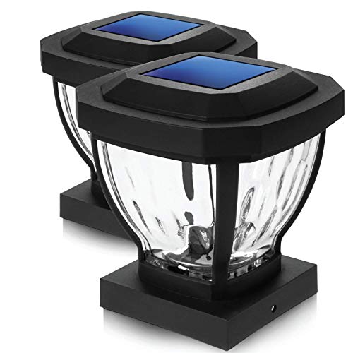 Home Zone Security Solar Post Cap Lights Decorative Glass LED Outdoor