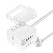 USB C Surge Protector Power Strip-TESSAN 3-Outlet Wall Mountable power station with 3 USB &Type C port(Total 30W/6A)- Power Switch with 5 Ft Flat Plug Extension Cord- Desktop charging station o-White